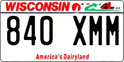 WI license plate 840XMM