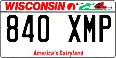 WI license plate 840XMP