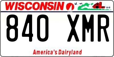 WI license plate 840XMR