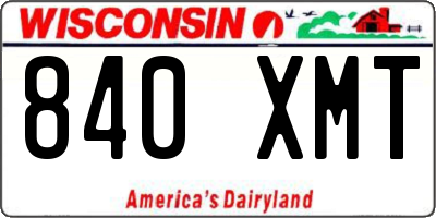 WI license plate 840XMT