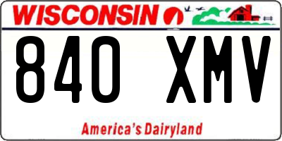 WI license plate 840XMV