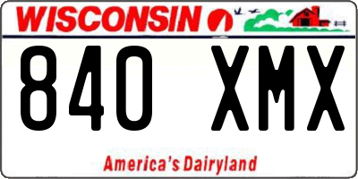 WI license plate 840XMX