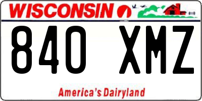 WI license plate 840XMZ