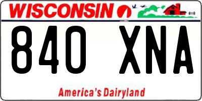 WI license plate 840XNA