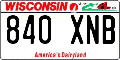 WI license plate 840XNB