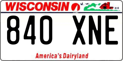 WI license plate 840XNE