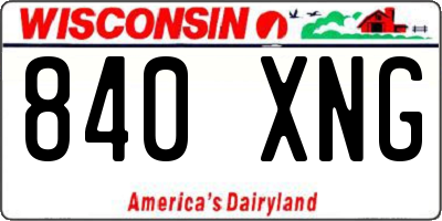 WI license plate 840XNG