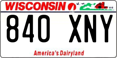 WI license plate 840XNY