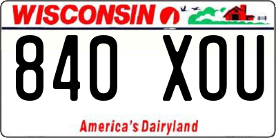 WI license plate 840XOU