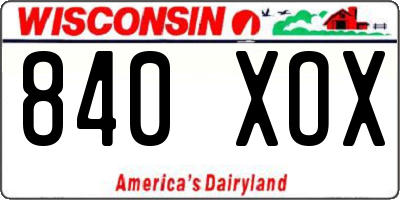 WI license plate 840XOX