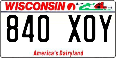 WI license plate 840XOY