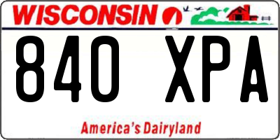 WI license plate 840XPA