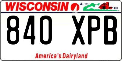 WI license plate 840XPB