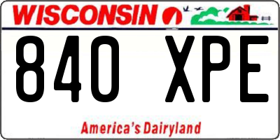WI license plate 840XPE
