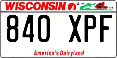 WI license plate 840XPF