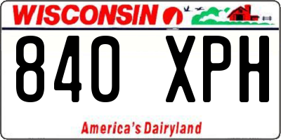 WI license plate 840XPH