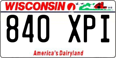 WI license plate 840XPI