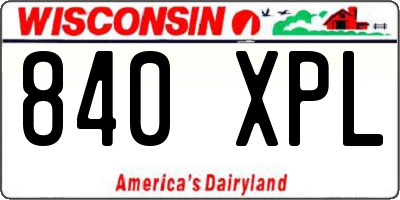 WI license plate 840XPL