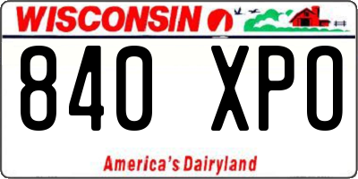 WI license plate 840XPO
