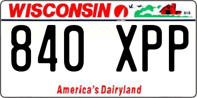 WI license plate 840XPP