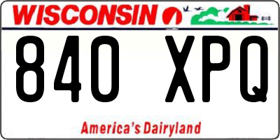 WI license plate 840XPQ