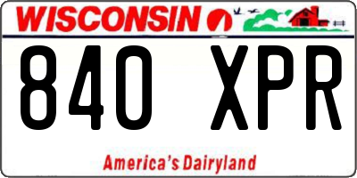 WI license plate 840XPR