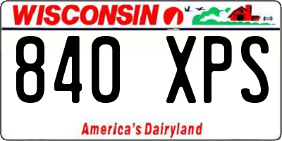 WI license plate 840XPS