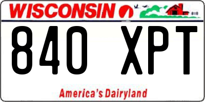 WI license plate 840XPT