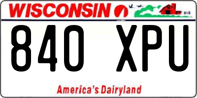 WI license plate 840XPU
