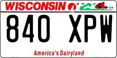 WI license plate 840XPW