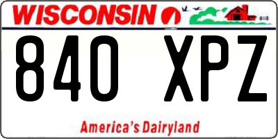 WI license plate 840XPZ