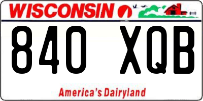 WI license plate 840XQB