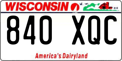 WI license plate 840XQC