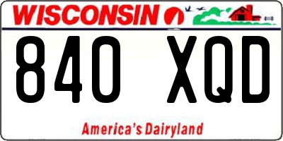 WI license plate 840XQD