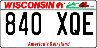 WI license plate 840XQE