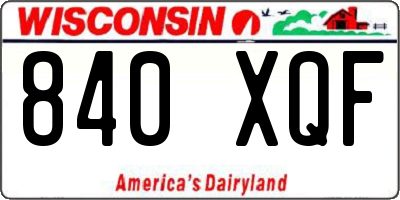 WI license plate 840XQF