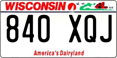 WI license plate 840XQJ