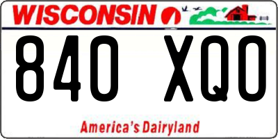 WI license plate 840XQO