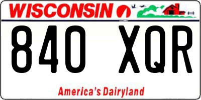 WI license plate 840XQR