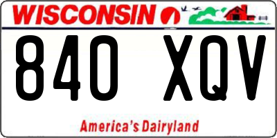 WI license plate 840XQV