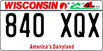 WI license plate 840XQX