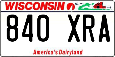 WI license plate 840XRA