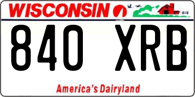 WI license plate 840XRB