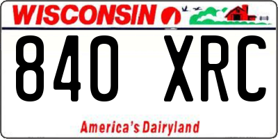 WI license plate 840XRC