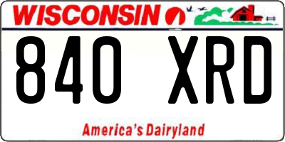 WI license plate 840XRD