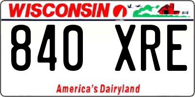 WI license plate 840XRE