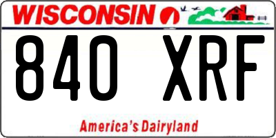 WI license plate 840XRF