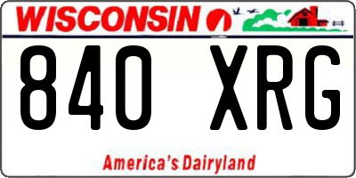 WI license plate 840XRG