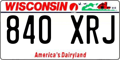 WI license plate 840XRJ