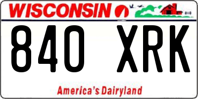 WI license plate 840XRK